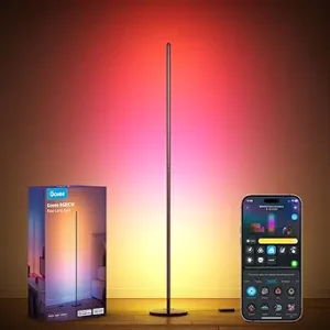 Govee RGBIC Floor Lamp, LED Corner Lamp Works with Alexa, 1000 Lumen Smart Modern Floor Lamp with Music Sync and 16 Million DIY Colors, Color Changing Standing Lamp for Bedroom Living Room Black